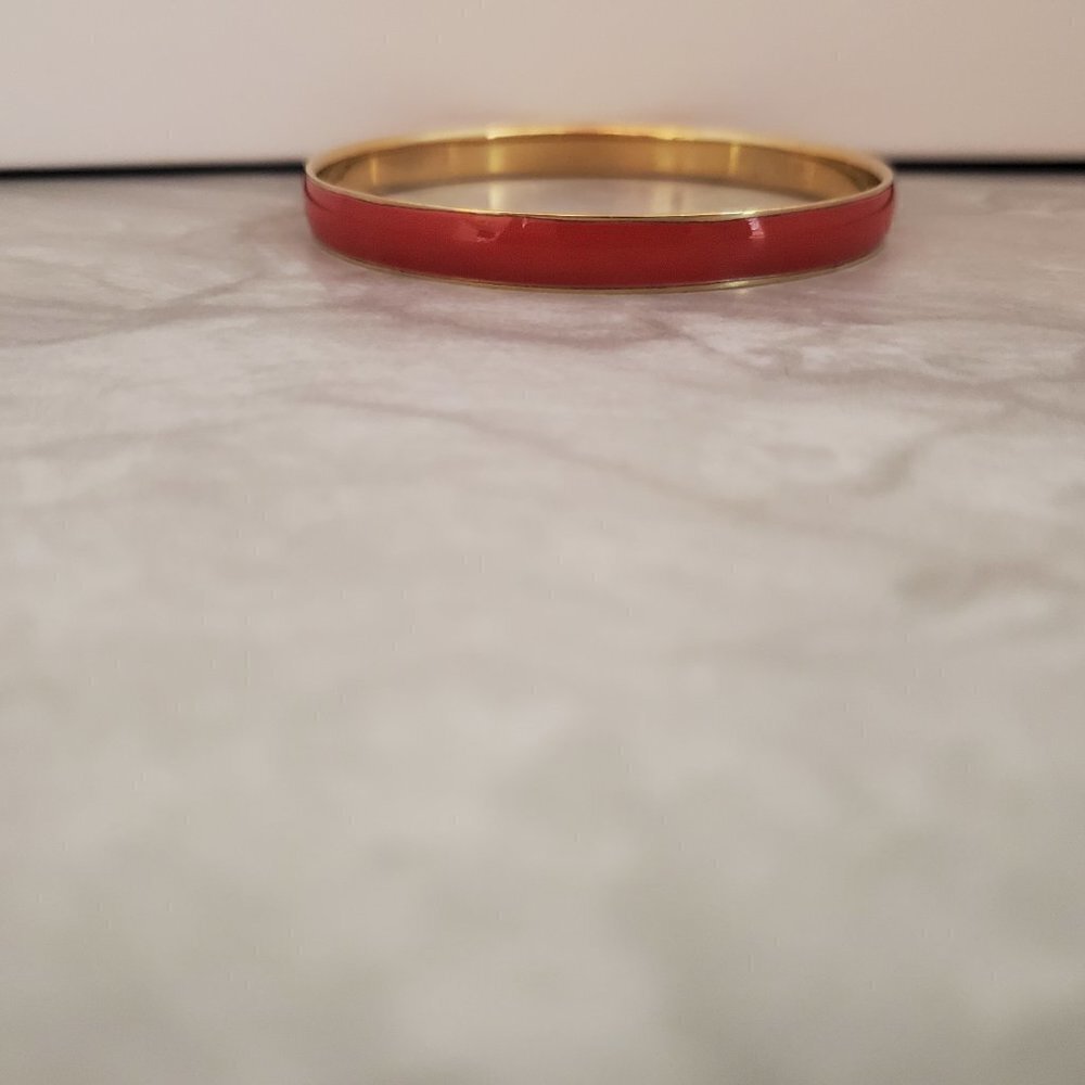 💖 Vintage Y2k 00s 2000's J. Crew Bright Red Skinny Bangle 💖 - Picture 4 of 13